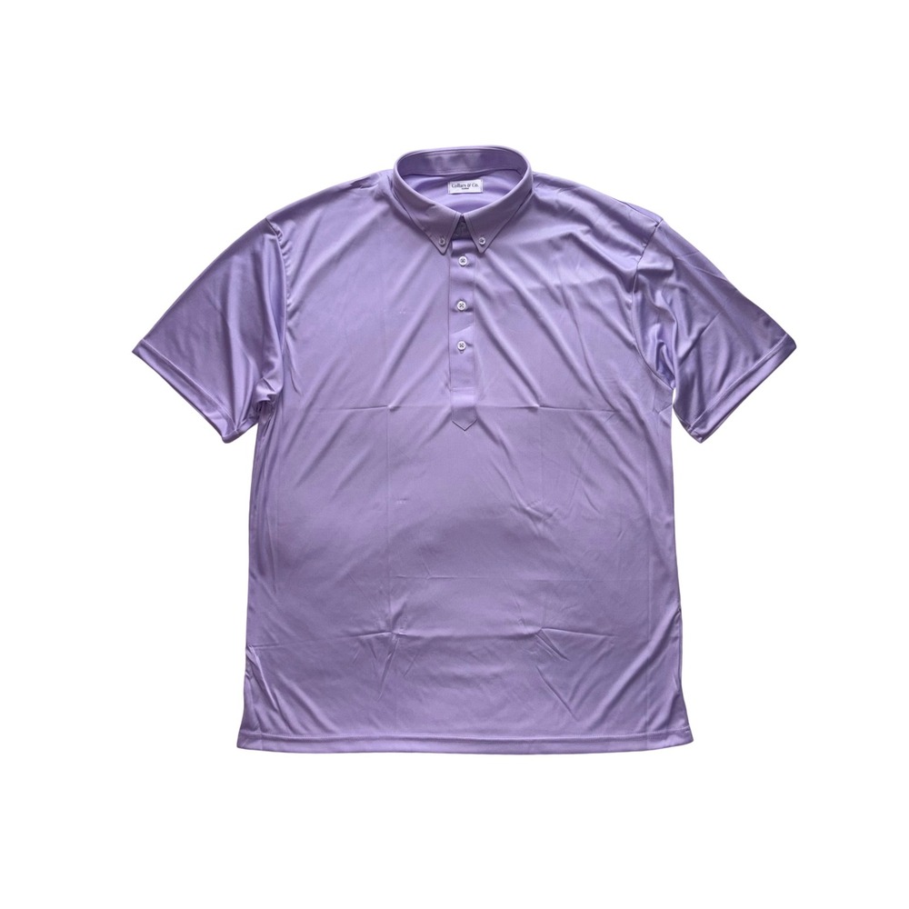 COLLARS & CO. Dress Collar Polo Mens XL Purple Performance Button Down Shirt